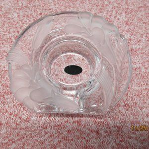 Crystal Clear Studios Raised Frosted Glass Iris Votive Candle Holder